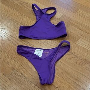 The Attico Vibrant Purple Bikini Set